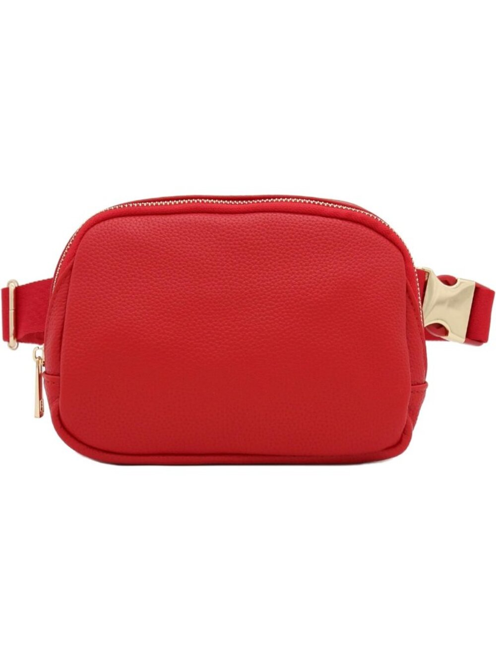 Stylish Lightweight Pebbled Leather Sling Fanny Pack Belt Bag with Gold Buckle